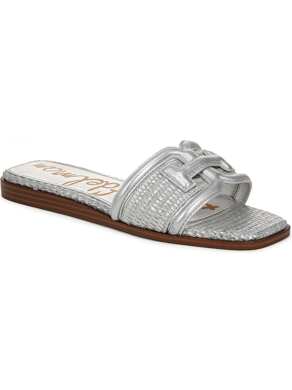 Sam Edelman Silver Braided Slide Sandal